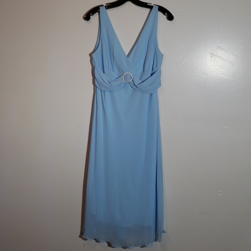 Juno Dress Collection blue v-neck prom dress XL